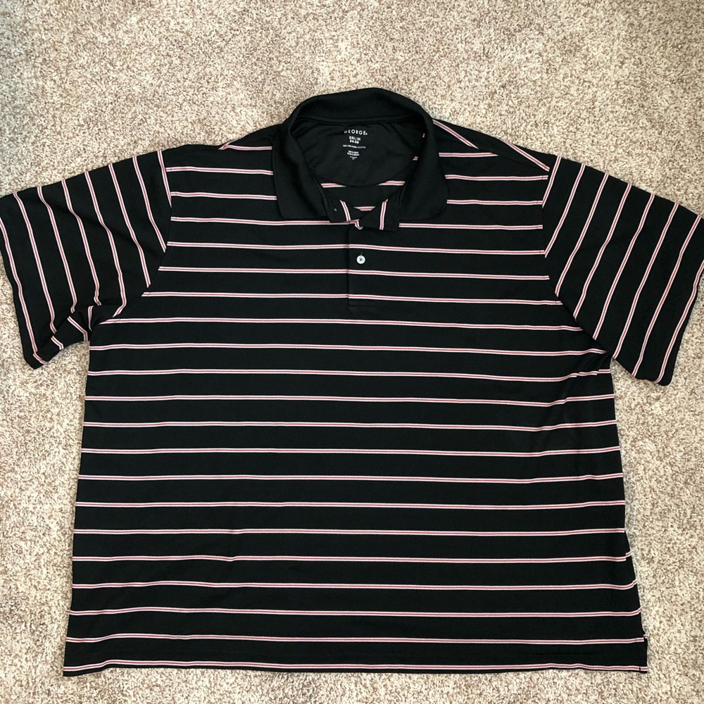 George black striped collared polo. Sz 3XL